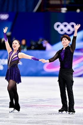 Utana YOSHIDA & Masaya MORITA (JPN), during Team Event - Ice Dance Rhythm Dance, at the Olympic Winter games, Winterspiele,Spiele, Summer games Milano Cortina 2026, at Milano Ice Skating Arena, on February 6, 2026 in Milan, Italy. Noxthirdxpartyxsales  aflo_318666434