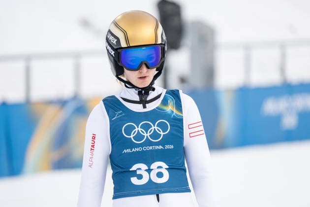 OLYMPICS - Winter Olympic Games, Olympische Spiele, Olympia, OS Milano Cortina 2026 VAL DI FIEMME,ITALY,06.FEB.26 - OLYMPICS, Ski jumping, Skispringen, Ski, nordisch - Winter Olympic Games Milano Cortina 2026, preview, normal hill, training, women. Image shows Julia Muehlbacher (AUT).  GEPAxpictures xOliverxLerch
