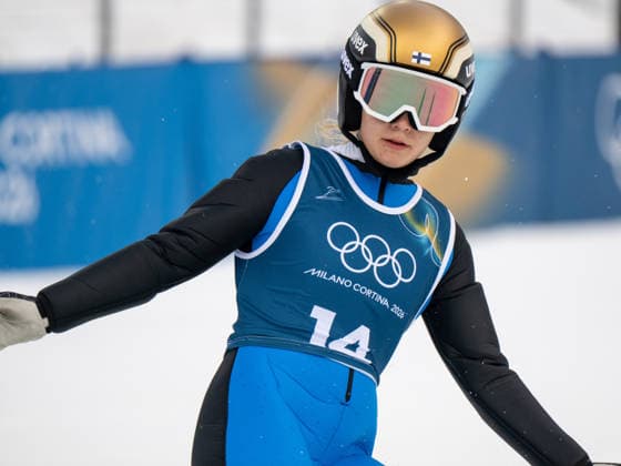 OLYMPICS - Winter Olympic Games, Olympische Spiele, Olympia, OS Milano Cortina 2026 VAL DI FIEMME,ITALY,06.FEB.26 - OLYMPICS, Ski jumping, Skispringen, Ski, nordisch - Winter Olympic Games Milano Cortina 2026, preview, normal hill, training, women. Image shows Minja Korhonen (FIN).  GEPAxpictures xOliverxLerch