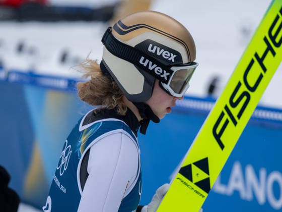 OLYMPICS - Winter Olympic Games, Olympische Spiele, Olympia, OS Milano Cortina 2026 VAL DI FIEMME,ITALY,06.FEB.26 - OLYMPICS, Ski jumping, Skispringen, Ski, nordisch - Winter Olympic Games Milano Cortina 2026, preview, normal hill, training, women. Image shows Meghann Wadsak (AUT).  GEPAxpictures xOliverxLerch