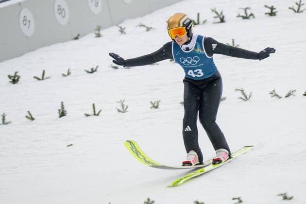 OLYMPICS - Winter Olympic Games, Olympische Spiele, Olympia, OS Milano Cortina 2026 VAL DI FIEMME,ITALY,06.FEB.26 - OLYMPICS, Ski jumping, Skispringen, Ski, nordisch - Winter Olympic Games Milano Cortina 2026, preview, normal hill, training, women. Image shows Katharina Schmid (GER).  GEPAxpictures xOliverxLerch