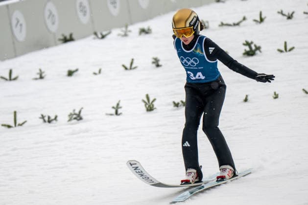 OLYMPICS - Winter Olympic Games, Olympische Spiele, Olympia, OS Milano Cortina 2026 VAL DI FIEMME,ITALY,06.FEB.26 - OLYMPICS, Ski jumping, Skispringen, Ski, nordisch - Winter Olympic Games Milano Cortina 2026, preview, normal hill, training, women. Image shows Juliane Seyfarth (GER).  GEPAxpictures xOliverxLerch