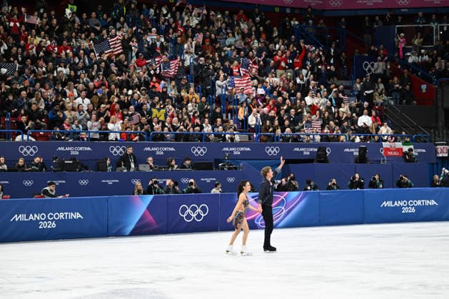 CHOCK Madison BATES Evan (USA) during Figure skating, Eiskunstlauf - TEAM competition Dance - Rhythmic Dance, Olympic Winter games, Winterspiele,Spiele, Summer games Milano-Cortina 2026 in Milano, Italy, February 06 2026  Copyright: xFilippoxTomasi IPAxSportx xipa-agency.netx xx IPA_71025946 IPA_Agency_IPA71025946