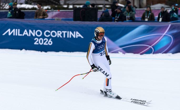 OLYMPICS - Winter Olympic Games, Olympische Spiele, Olympia, OS Milano Cortina 2026 BORMIO,ITALY,06.FEB.26 - OLYMPICS, ALPINE SKIING - Winter Olympic Games Milano Cortina 2026, preview, downhill training, men. Image shows Simon Jocher (GER).  GEPAxpictures xWolfgangxGrebien