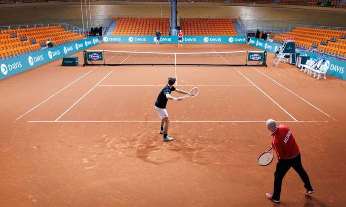 a A training session of the Belgian team, Friday 06 February 2026, in Plovdiv, Bulgaria. Belgium will compete this weekend in the Davis Cup qualifiers against Bulgaria. BENOITxDOPPAGNE  x161483336x