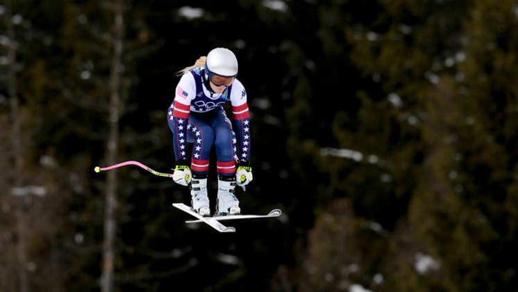OLYMPICS - Winter Olympic Games, Olympische Spiele, Olympia, OS Milano Cortina 2026 CORTINA D AMPEZZO,ITALY,06.FEB.26 - OLYMPICS, ALPINE SKIING - Winter Olympic Games Milano Cortina 2026, preview, downhill training, women. Image shows Lindsey Vonn (USA).  GEPAxpictures xAlexanderxSolc