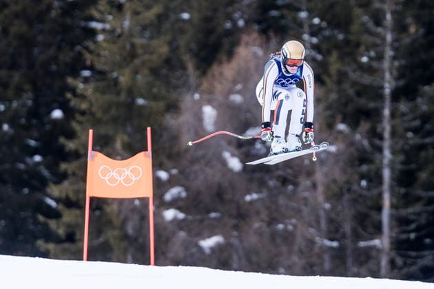 CORTINA, ITALY - FEBRUARY 6: Emma Aicher (Germany) during the Women™s Downhill Training at the Milano Cortina 2026 Olympics at Tofane Alpine Skiing Centre on day 1 of the Milano Cortina 2026 Olympics on February 6, 2026 in Cortina, Italy. Editorial use only. Venezia Italy Copyright: xSteffiexWunderlx