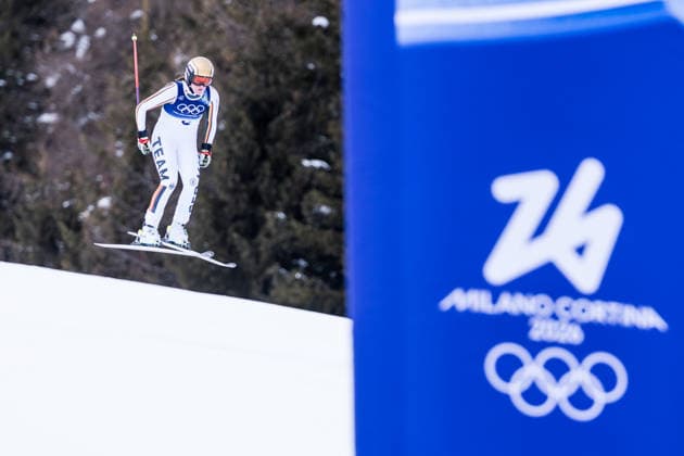 CORTINA, ITALY - FEBRUARY 6: Emma Aicher (Germany) during the Women™s Downhill Training at the Milano Cortina 2026 Olympics at Tofane Alpine Skiing Centre on day 1 of the Milano Cortina 2026 Olympics on February 6, 2026 in Cortina, Italy. Editorial use only. Venezia Italy Copyright: xSteffiexWunderlx