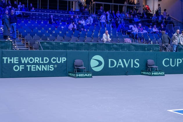 Logo of the Davis Cup Germany vs Peru, Tennis, Davis Cup, 01 round, 06 and 07 02 2026 Germany vs Peru, Tennis, Davis Cup, 01 round, 06 and 07 02 2026 Duesseldorf Copyright: xEibner-Pressefoto ThomasxHaeslerx EP_THR
