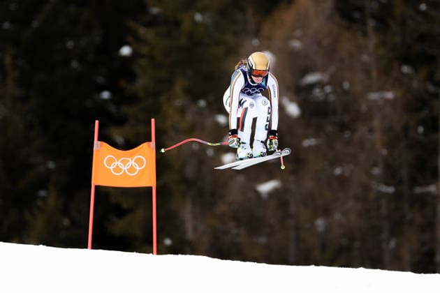 Olympische Winterspiele Milano Cortina 2026 Frauen Abfahrt 2. Offizielles Training am 06.02.2026 im Tofane Alpine Skiing Centre in Cortina d™Ampezzo Emma Aicher ( Deutschland ) *** Olympic Winter Games Milano Cortina 2026 Women Downhill 2 Official training on 06 02 2026 at the Tofane Alpine Skiing Center in Cortina d™Ampezzo Emma Aicher Germany xMSx