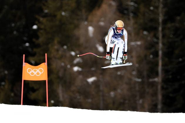 Olympische Winterspiele Milano Cortina 2026 Frauen Abfahrt 2. Offizielles Training am 06.02.2026 im Tofane Alpine Skiing Centre in Cortina d™Ampezzo Emma Aicher ( Deutschland ) *** Olympic Winter Games Milano Cortina 2026 Women Downhill 2 Official training on 06 02 2026 at the Tofane Alpine Skiing Center in Cortina d™Ampezzo Emma Aicher Germany xMSx