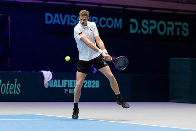 Davis Cup Germany Peru, 06 02 2026 Yannick Hanfmann GER during the Davis Cup Davis Cup Germany Peru at CASTELLO on February 6, 2026 in Duesseldorf, Germany Copyright: xBEAUTIFULxSPORTS KennyxBeelex