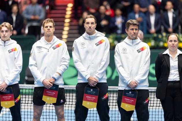 Davis Cup Germany Peru, 06 02 2026 Team Germany during the Davis Cup Davis Cup Germany Peru at CASTELLO on February 6, 2026 in Duesseldorf, Germany Copyright: xBEAUTIFULxSPORTS KennyxBeelex