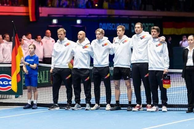 Davis Cup Germany Peru, 06 02 2026 Team Germany during the Davis Cup Davis Cup Germany Peru at CASTELLO on February 6, 2026 in Duesseldorf, Germany Copyright: xBEAUTIFULxSPORTS KennyxBeelex