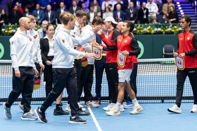 Davis Cup Germany Peru, 06 02 2026 Team Germany during the Davis Cup Davis Cup Germany Peru at CASTELLO on February 6, 2026 in Duesseldorf, Germany Copyright: xBEAUTIFULxSPORTS KennyxBeelex