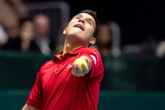 Davis Cup Germany Peru, 06 02 2026 Gonzalo Bueno PER during the Davis Cup Davis Cup Germany Peru at CASTELLO on February 6, 2026 in Duesseldorf, Germany Copyright: xBEAUTIFULxSPORTS KennyxBeelex