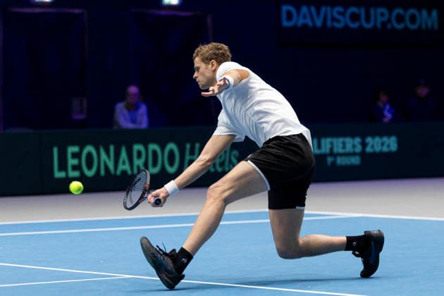 Davis Cup Germany Peru, 06 02 2026 Yannick Hanfmann GER during the Davis Cup Davis Cup Germany Peru at CASTELLO on February 6, 2026 in Duesseldorf, Germany Copyright: xBEAUTIFULxSPORTS KennyxBeelex