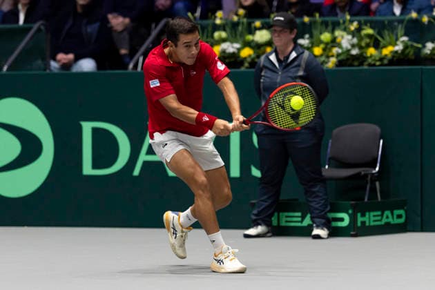 Davis Cup Germany Peru, 06 02 2026 Gonzalo Bueno PER during the Davis Cup Davis Cup Germany Peru at CASTELLO on February 6, 2026 in Duesseldorf, Germany Copyright: xBEAUTIFULxSPORTS KennyxBeelex