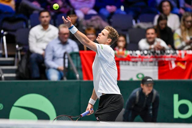 Yannick Hanfmann GER 06 02 2026 Tennis Davis Cup Qualifiers 2026 Germany vs Peru , Castello, Duesseldorf, Copyright: xpepphotox xHorstxMauelshagenx pep00321, pep_20260206_hm