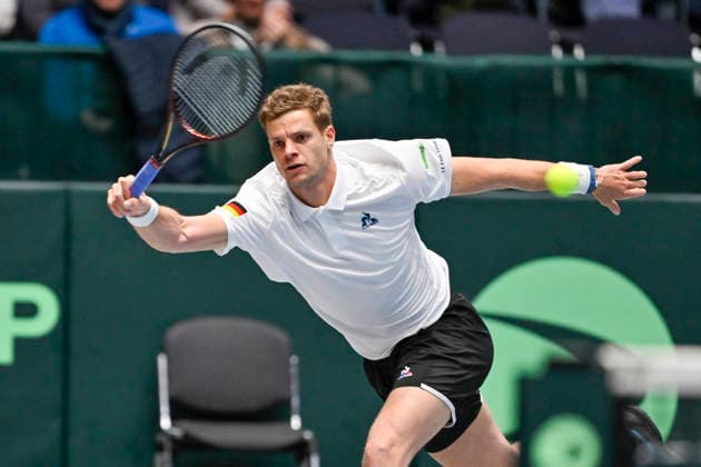 Yannick Hanfmann GER 06 02 2026 Tennis Davis Cup Qualifiers 2026 Germany vs Peru , Castello, Duesseldorf, Copyright: xpepphotox xHorstxMauelshagenx pep00321, pep_20260206_hm