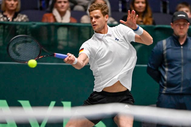 Yannick Hanfmann GER 06 02 2026 Tennis Davis Cup Qualifiers 2026 Germany vs Peru , Castello, Duesseldorf, Copyright: xpepphotox xHorstxMauelshagenx pep00321, pep_20260206_hm