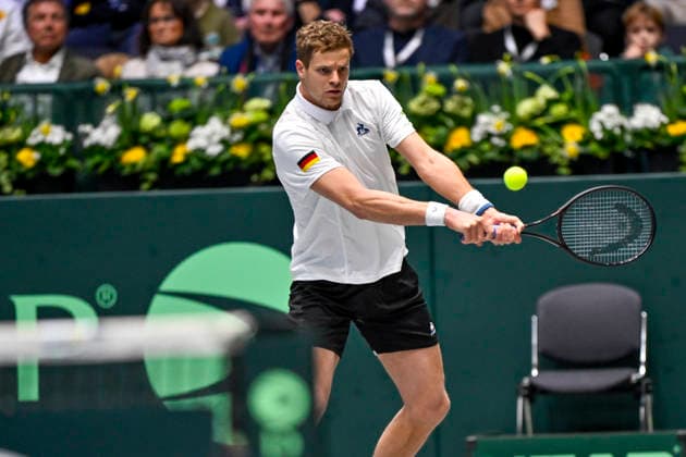 Yannick Hanfmann GER 06 02 2026 Tennis Davis Cup Qualifiers 2026 Germany vs Peru , Castello, Duesseldorf, Copyright: xpepphotox xHorstxMauelshagenx pep00321, pep_20260206_hm