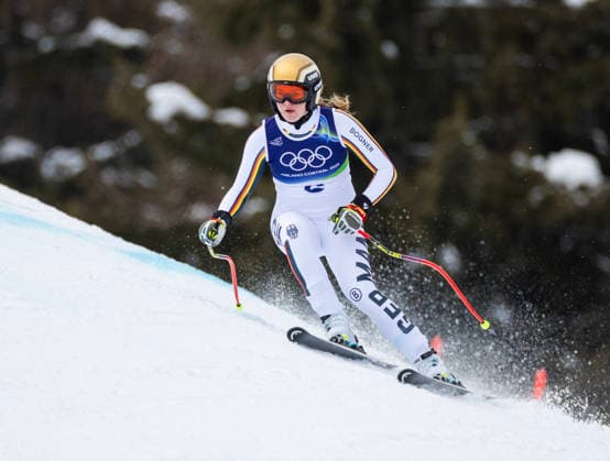 February 6, 2026, Cortina D ampezzo, Lombardy, Italy: Emma Aicher of Germany on the first day of Womens Downhill Training at Tofane Alpine Skiing Centre for the Milano Cortina 2026 Winter Olympics. Cortina D ampezzo Italy - ZUMAsc5_ 20260206_oly_sc5_028 Copyright: xErichxSchlegelx