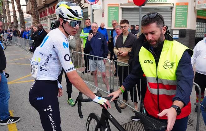 Belgian Cian Uijtdebroeks of Movistar Team pictured after stage 3 of the 2026 Volta Comunitat Valenciana, Tour of Valencia cycling race, a race from Orihuela to San Vicente del Raspeig (158,2 km), on Friday 06 February 2026 in Spain. The race takes place from 4 to 8 February and runs through the three provinces of the Valencian Community. JOMAxGARCIA  x161530997x