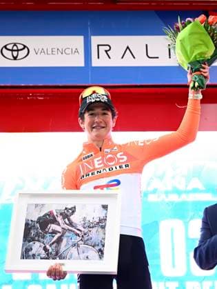 Tour of Valencia 2026 Stage 3 SAN VINCENT DEL RASPEIG, SPAIN - FEBRUARY 06 : August Andrew (USA) of INEOS Grenadiers pictured during the podium ceremony of stage 3 of the 77th edition of Volta a la Comunitat Valenciana an UCI ProSeries 2.Pro cycling road race stage for Men Elite of 158.2 km with start in Orihuela and finish in San Vincent Del Raspeig on February 6, 2026 in San Vincent Del Raspeig, Spain, 06 02 2026 San Vincent Del Raspeig Spain  Copyright: xVincentxKalutx