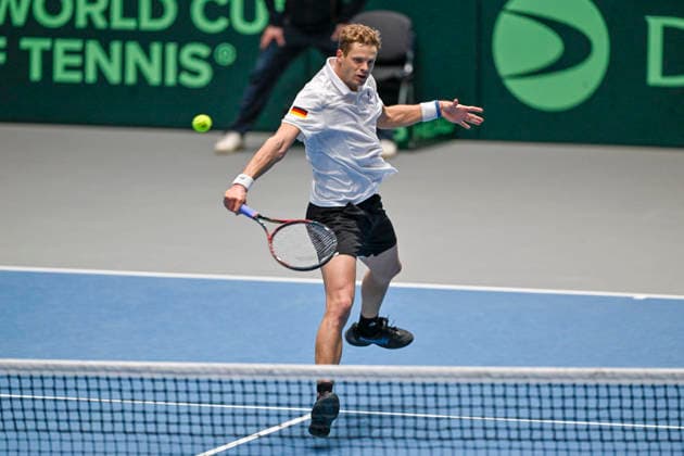 Yannick Hanfmann GER 06 02 2026 Tennis Davis Cup Qualifiers 2026 Germany vs Peru , Castello, Duesseldorf, Copyright: xpepphotox xHorstxMauelshagenx pep00321, pep_20260206_hm