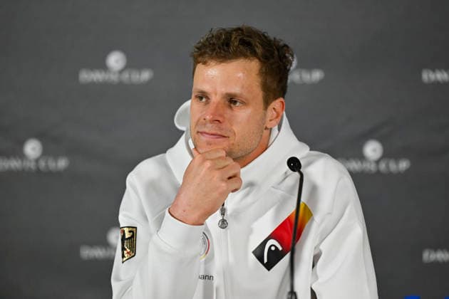 Yannick Hanfmann GER in the press conference 06 02 2026 Tennis Davis Cup Qualifiers 2026 Germany vs Peru , Castello, Duesseldorf, Copyright: xpepphotox xHorstxMauelshagenx pep00321, pep_20260206_hm