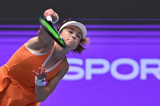 Katie Volynets (USA) in action during the match against Katie Boulter (UK) within the WTA, Tennis Damen women s tennis tournament Ostrava Open in Ostrava, Czech Republic, February 6, 2026. (CTKxPhoto JaroslavxOzana) CTKPhotoP2026020608339  CTKPhotoP2026020608339
