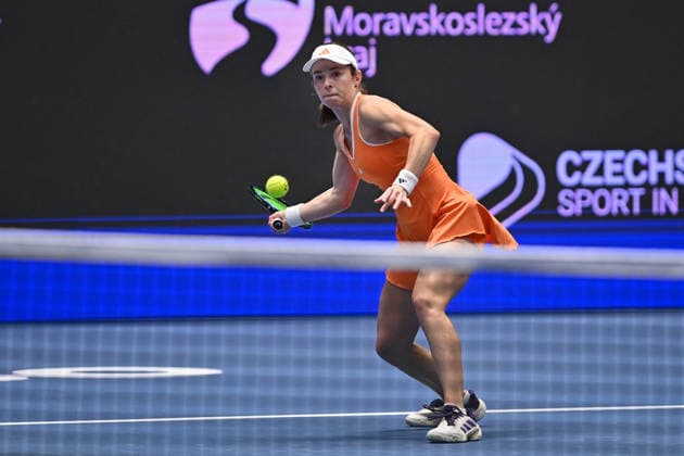 Katie Volynets (USA) in action during the match against Katie Boulter (UK) within the WTA, Tennis Damen women s tennis tournament Ostrava Open in Ostrava, Czech Republic, February 6, 2026. (CTKxPhoto JaroslavxOzana) CTKPhotoP2026020608340  CTKPhotoP2026020608340