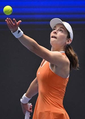Katie Volynets (USA) in action during the match against Katie Boulter (UK) within the WTA, Tennis Damen women s tennis tournament Ostrava Open in Ostrava, Czech Republic, February 6, 2026. (CTKxPhoto JaroslavxOzana) CTKPhotoP2026020608341  CTKPhotoP2026020608341