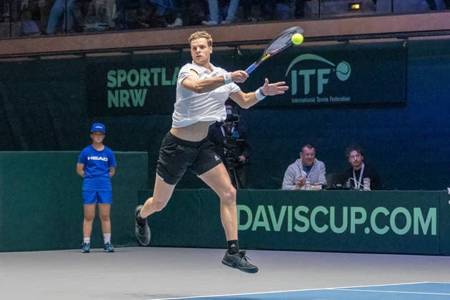 Yannick Hanfmann Team Germany returning Germany vs Peru, Tennis, Davis Cup, 01 round, 06 and 07 02 2026 Germany vs Peru, Tennis, Davis Cup, 01 round, 06 and 07 02 2026 Duesseldorf Copyright: xEibner-Pressefoto ThomasxHaeslerx EP_THR