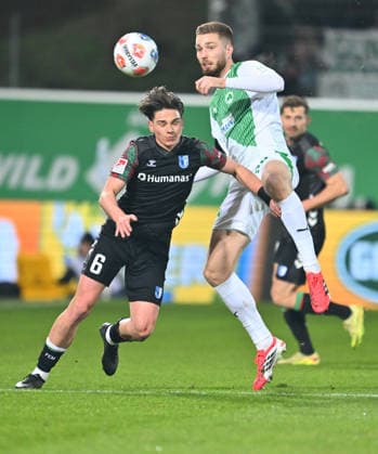 06 02 2026 Soccer Season 2025 2026 2 Soccer Bundesliga 21 Matchday SpVgg Greuther Fürth SGF Kleeblatt 1 FC Magdeburg FCM Sportfoto Zink xwoxzix DFL regulations prohibit any use of photographs as image sequences and or quasi video only for editorial use Dariusz Stalmach 6, 1 FC Magdeburg FCM Doni Edon Arifi 28, SpVgg Greuther Fürth