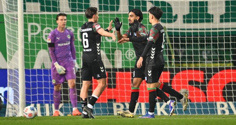 06 02 2026 Soccer Season 2025 2026 2 Soccer Bundesliga 21 Matchday SpVgg Greuther Fürth SGF Kleeblatt 1 FC Magdeburg FCM Sportfoto Zink xwoxzix DFL regulations prohibit any use of photographs as image sequences and or quasi video only for editorial use Torjubel Jubel Freude nach Treffer Torschuß zum 1 3 durch Rayan Ghrieb 29, 1 FC Magdeburg FCM , nicht im Bild
