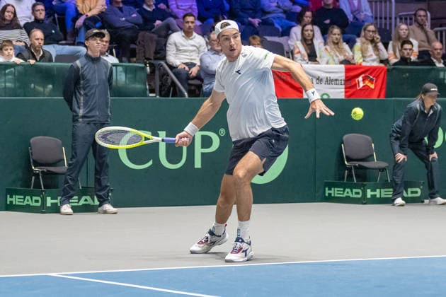 Jan Lennard Struff Team Germany has its eye on the ball Germany vs Peru, Tennis, Davis Cup, 01 round, 06 and 07 02 2026 Germany vs Peru, Tennis, Davis Cup, 01 round, 06 and 07 02 2026 Duesseldorf Copyright: xEibner-Pressefoto ThomasxHaeslerx EP_THR