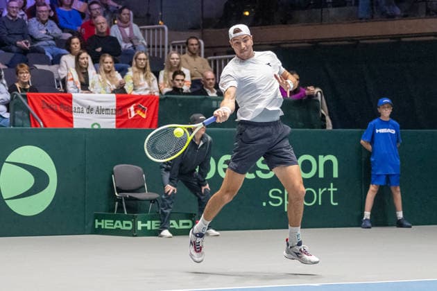Jan Lennard Struff Team Germany returning Germany vs. Peru, Tennis, Davis Cup, 01 round, 06 and 07 02 2026 Germany vs. Peru, Tennis, Davis Cup, 01 round, 06 and 07 02 2026 Duesseldorf Copyright: xEibner-Pressefoto ThomasxHaeslerx EP_THR