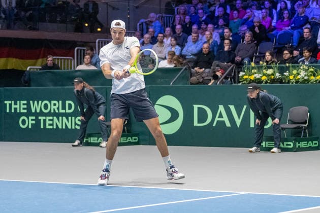 Jan Lennard Struff Team Germany returning Germany vs. Peru, Tennis, Davis Cup, 01 round, 06 and 07 02 2026 Germany vs. Peru, Tennis, Davis Cup, 01 round, 06 and 07 02 2026 Duesseldorf Copyright: xEibner-Pressefoto ThomasxHaeslerx EP_THR