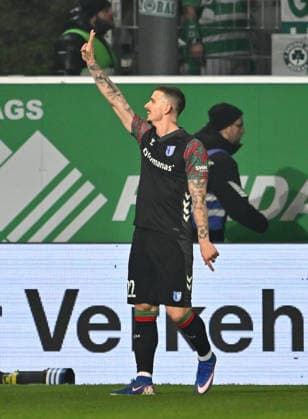 06 02 2026 Soccer Season 2025 2026 2 Soccer Bundesliga 21 Matchday SpVgg Greuther Fürth SGF Kleeblatt 1 FC Magdeburg FCM Sportfoto Zink xwoxzix DFL regulations prohibit any use of photographs as image sequences and or quasi video only for editorial use Torjubel Jubel Freude Nach Treffer Torschuß zum 1 5 durch Mateusz Zukowski 22, 1 FC Magdeburg FCM