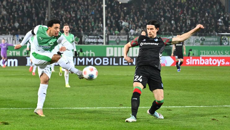 06 02 2026 Soccer Season 2025 2026 2 Soccer Bundesliga 21 Matchday SpVgg Greuther Fürth SGF Kleeblatt 1 FC Magdeburg FCM Sportfoto Zink xwoxzix DFL regulations prohibit any use of photographs as image sequences and or quasi video only for editorial use Sayfallah Ltaief 47, SpVgg Greuther Fürth Jean Hugonet 24, 1 FC Magdeburg FCM