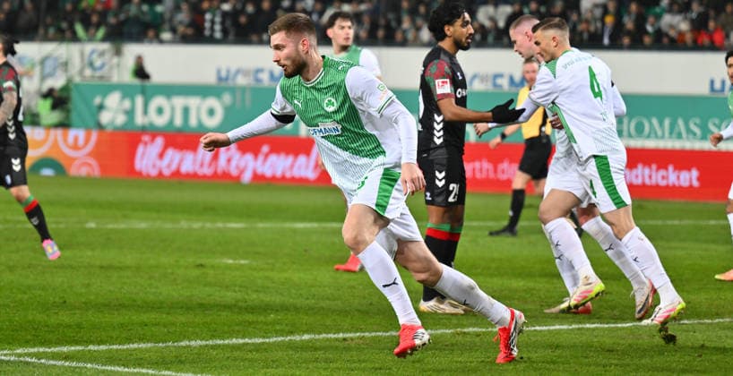 06 02 2026 Soccer Season 2025 2026 2 Soccer Bundesliga 21 Matchday SpVgg Greuther Fürth SGF Kleeblatt 1 FC Magdeburg FCM Sportfoto Zink xwoxzix DFL regulations prohibit any use of photographs as image sequences and or quasi video only for editorial use Torjubel Jubel Freude nach Treffer Tor Torschuß zum 2 56 durch Doni Edon Arifi 28, SpVgg Greuther Fürth