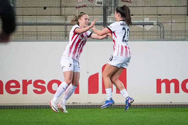 Soccer, Google Pixel Womens Bundesliga, Matchday 17, 2025 2026, SC Freiburg vs FC Bayern Munich, 06 02 2026, Dreisamstadion, Freiburg, Lisa Kolb SC Freiburg, Women 22 Goal, Goal celebration, Freiburg Dreisamstadion Baden Württemberg Germany Copyright: xFINLEYxMÖRCHx