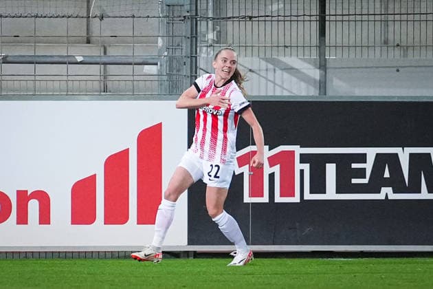 Soccer, Google Pixel Womens Bundesliga, Matchday 17, 2025 2026, SC Freiburg vs FC Bayern Munich, 06 02 2026, Dreisamstadion, Freiburg, Lisa Kolb SC Freiburg, Women 22 Goal, Goal celebration, Freiburg Dreisamstadion Baden Württemberg Germany Copyright: xFINLEYxMÖRCHx
