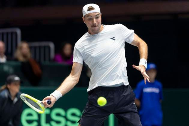 Davis Cup Germany Peru, 06 02 2026 Jan Lennard Struff GER during the Davis Cup Davis Cup Germany Peru at CASTELLO on February 6, 2026 in Duesseldorf, Germany Copyright: xBEAUTIFULxSPORTS KennyxBeelex