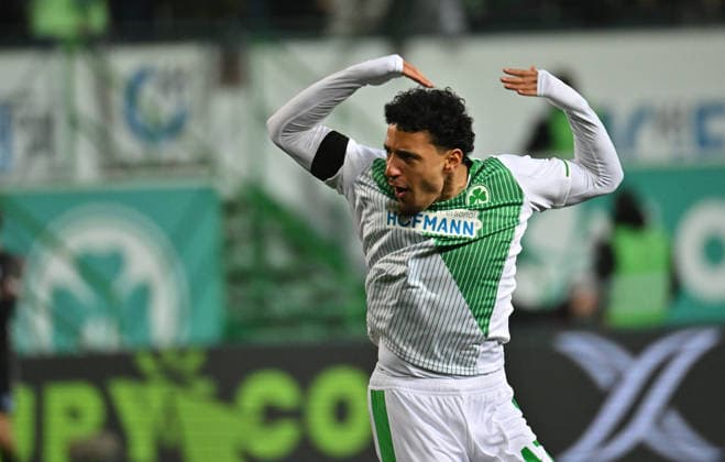 06 02 2026 Soccer Season 2025 2026 2 Soccer Bundesliga 21 Matchday SpVgg Greuther Fürth SGF Kleeblatt 1 FC Magdeburg FCM Sportfoto Zink MeZi xmexzix DFL regulations prohibit any use of photographs as image sequences and or quasi video only for editorial use Torjubel Jubel nach Treffer Tor Torschuß zum 4 5 durch Sayfallah Ltaief 47, SpVgg Greuther Fürth