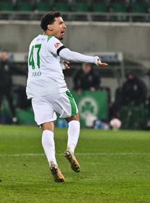 06 02 2026 Soccer Season 2025 2026 2 Soccer Bundesliga 21 Matchday SpVgg Greuther Fürth SGF Kleeblatt 1 FC Magdeburg FCM Sportfoto Zink xwoxzix DFL regulations prohibit any use of photographs as image sequences and or quasi video only for editorial use Torjubel Jubel Freude nach Treffer Tor Torschuß zum 4 5 durch Sayfallah Ltaief 47, SpVgg Greuther Fürth