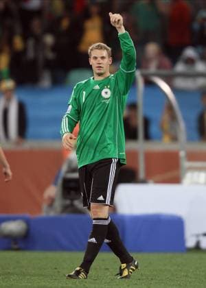 Germany V Australia, 2010 FIFA World Cup, WM, Weltmeisterschaft, Fussball Group D Manuel Neuer of Germany salutes the fans after the 2010 FIFA World Cup Group D match between Germany and Australia at Durban Stadium on June 13, 2010 in Durban, South Africa . Durban Durban Stadium South Africa South Africa Copyright: xAllstarxPicturexLibraryxLtdx