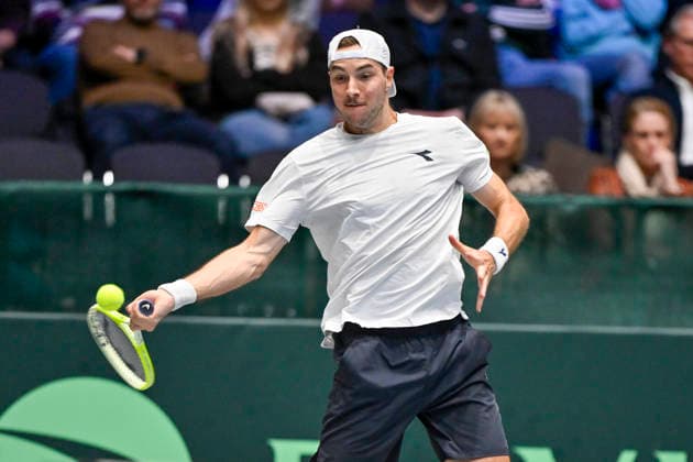 Jan Lennard Struff GER 06 02 2026 Tennis Davis Cup Qualifiers 2026 Germany vs Peru , Castello, Duesseldorf, Copyright: xpepphotox xHorstxMauelshagenx pep00321, pep_20260206_hm